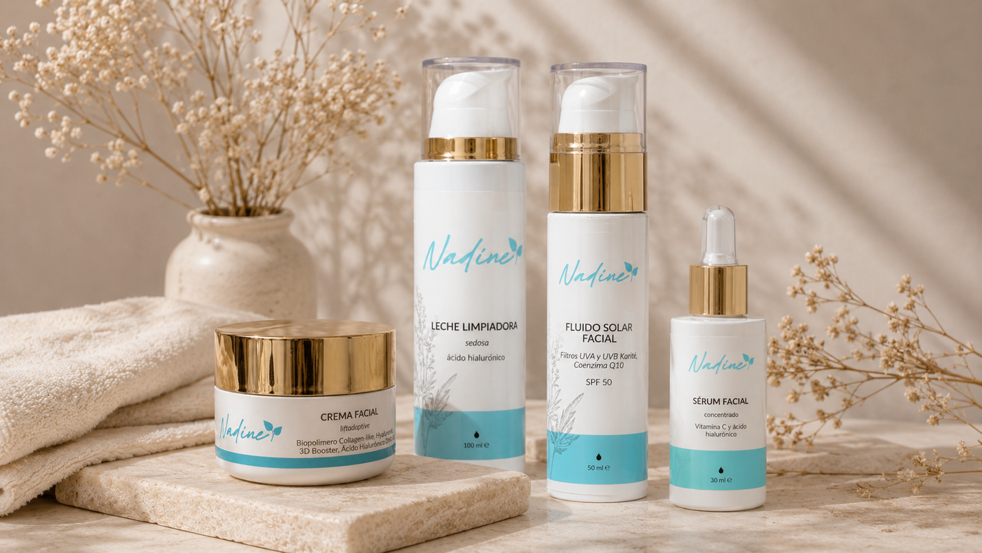 Línea facial Naïa de Cosmética Nadine para rutina facial diaria